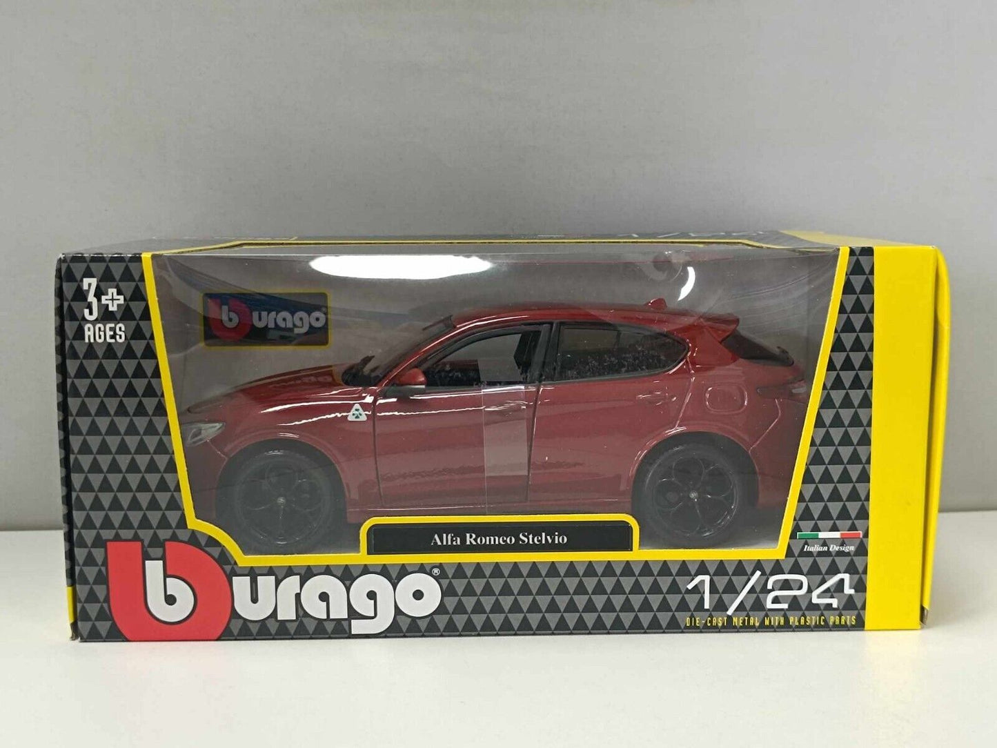 Alfa Romeo Stelvio Burago 1:24 Rosso Metallizzato Nuovo