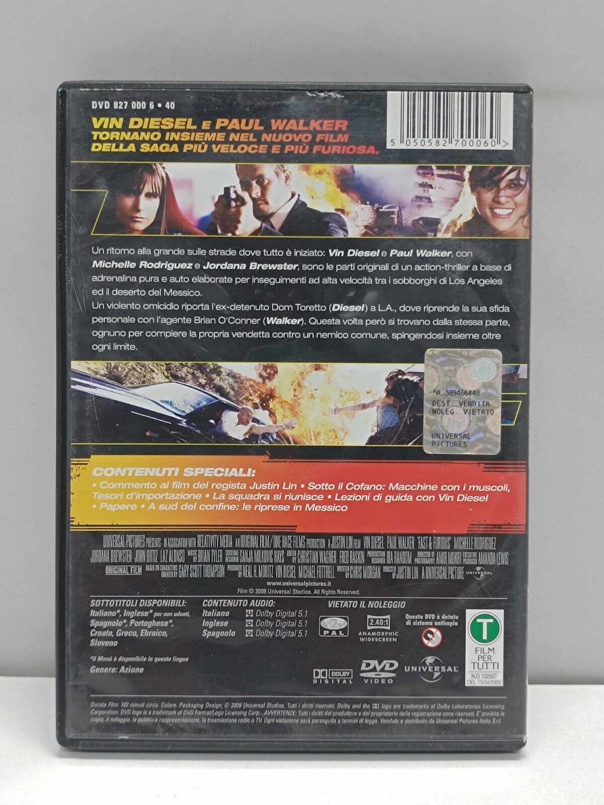 Lotto Fast And Furious 1 - 5 DVD Usato 5 Film Italiano Ita