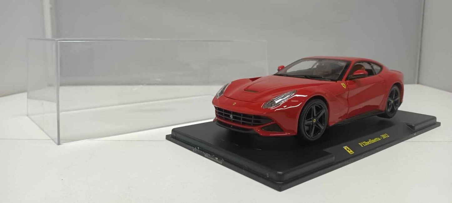 Ferrari F12 Berlinetta 2012 Edicola Burago 1:24 Rosso Red Usato + Teca