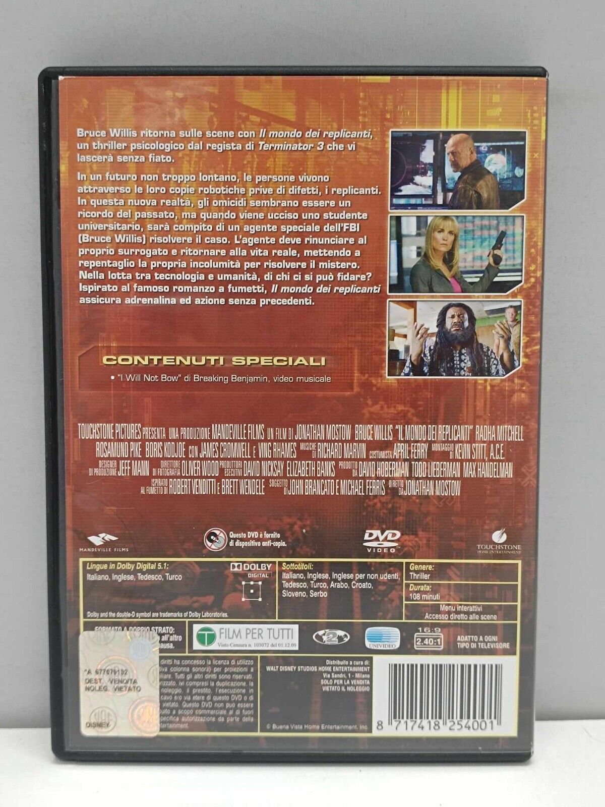 Il Mondo Dei Replicanti Film DVD Italiano Usato Ita Bruce Willis