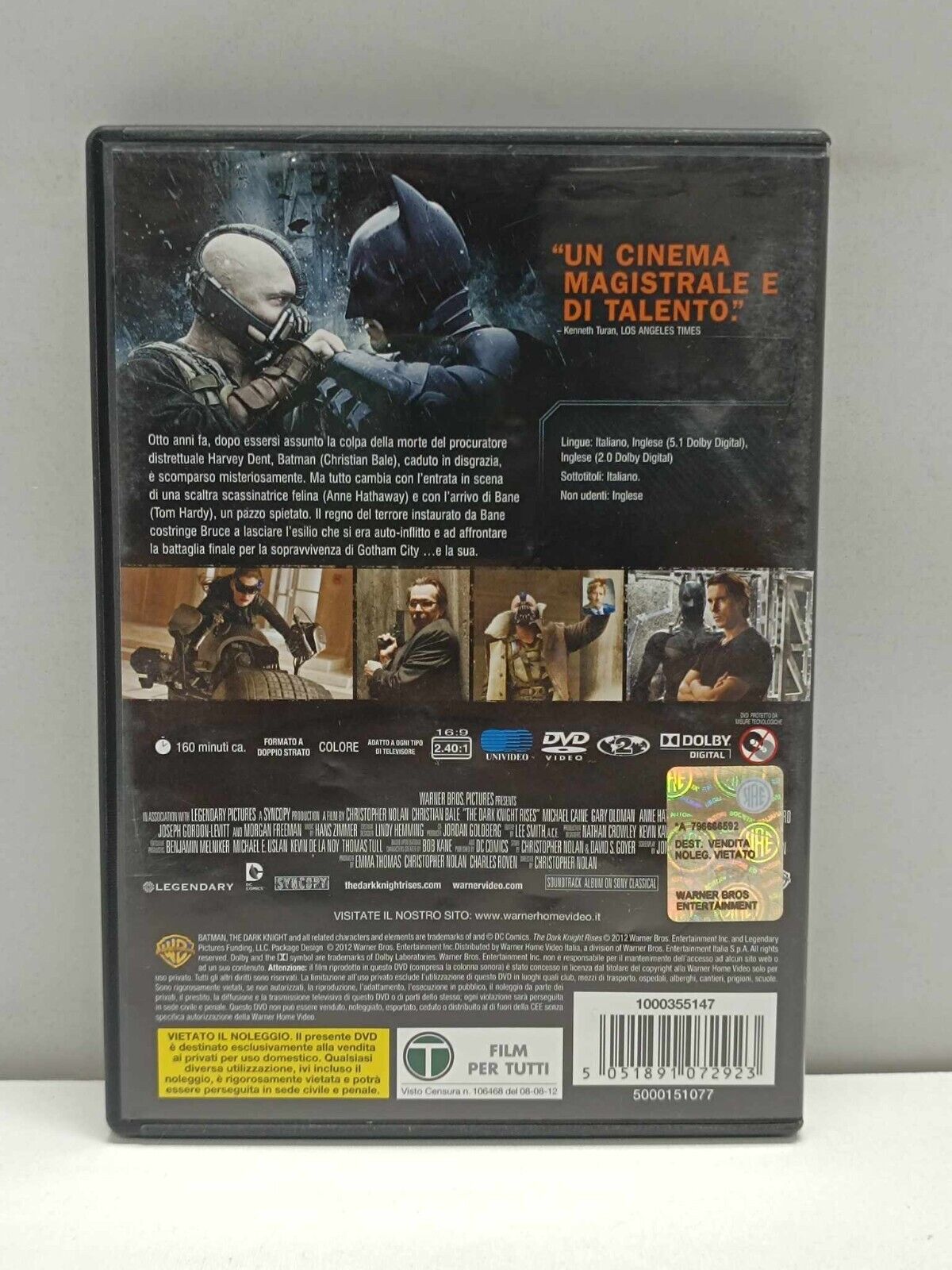 Batman Begins Il Cavaliere Oscuro Trilogia Nolan Film DVD Italiano Usato Ita