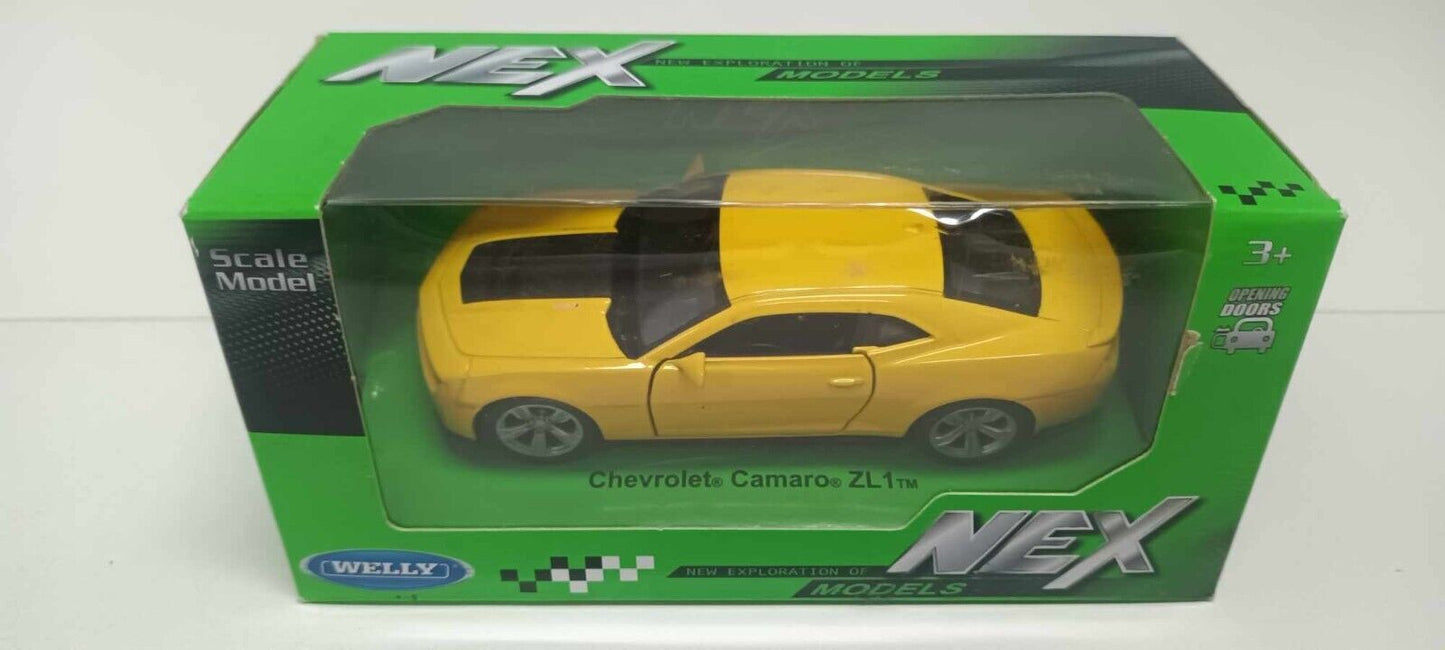 Chevrolet Camaro ZL1 Welly Nex 1:34 Giallo Yellow Nuovo GM Shop