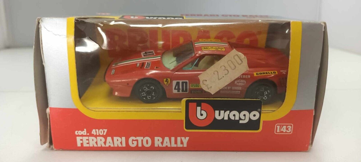Ferrari GTO Rally Burago 1:43 Cod. 4107 Vintage Usato + Box