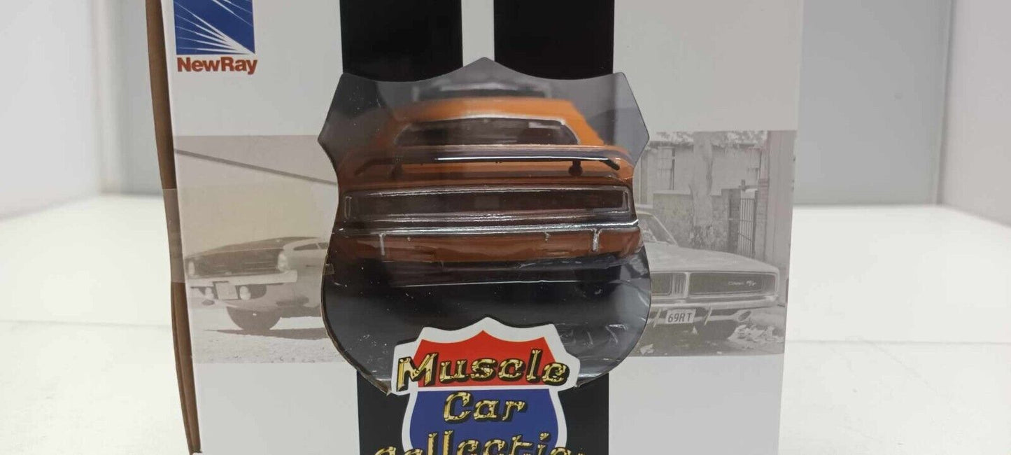 Plymouth Cuda 1970 Orange Arancione Newray Muscle Car Collection 1:25 Nuovo 1/25