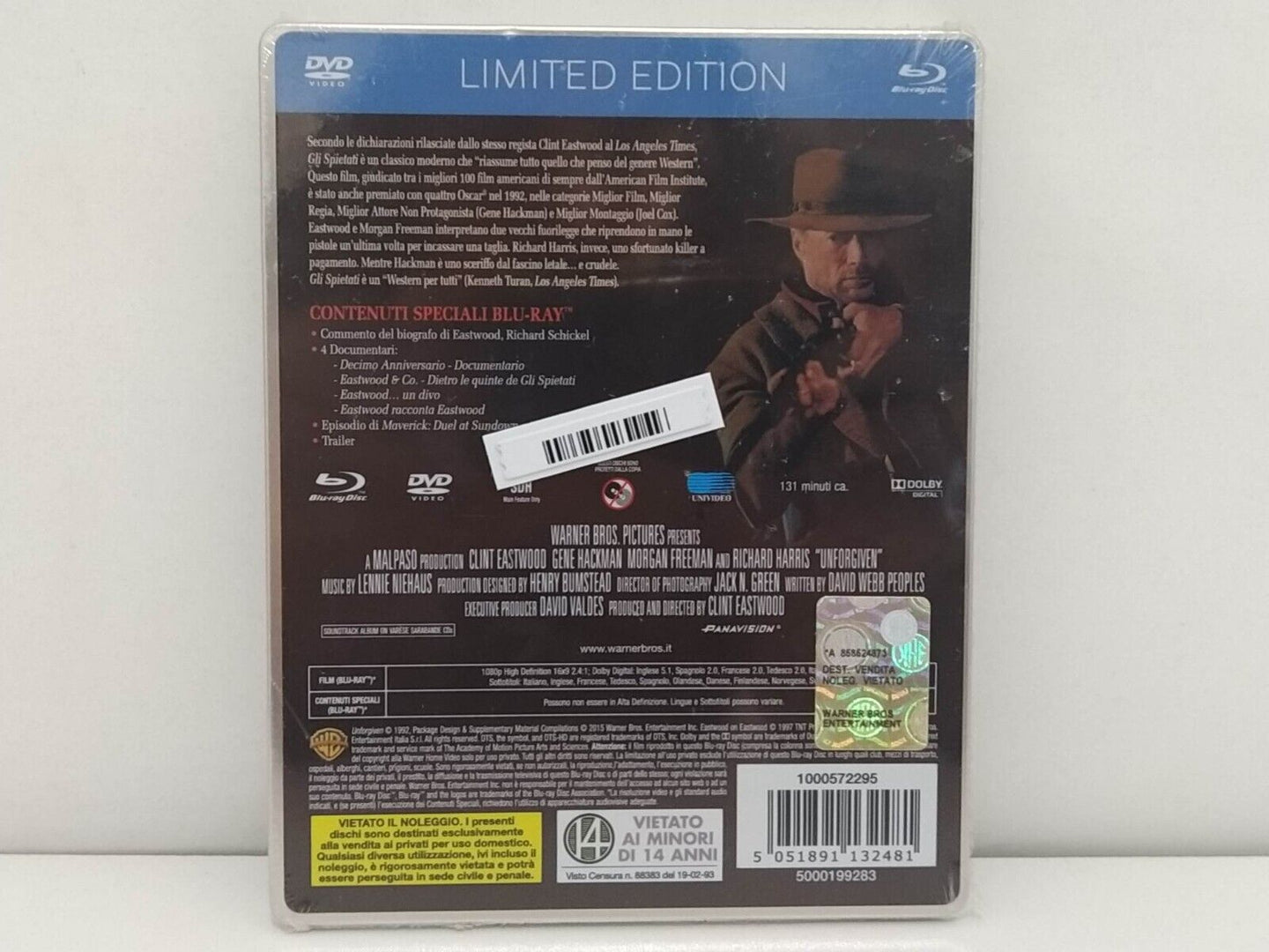 Film Gli Spietati Blu ray + DVD Ita Steelbook Nuovo GM Shop