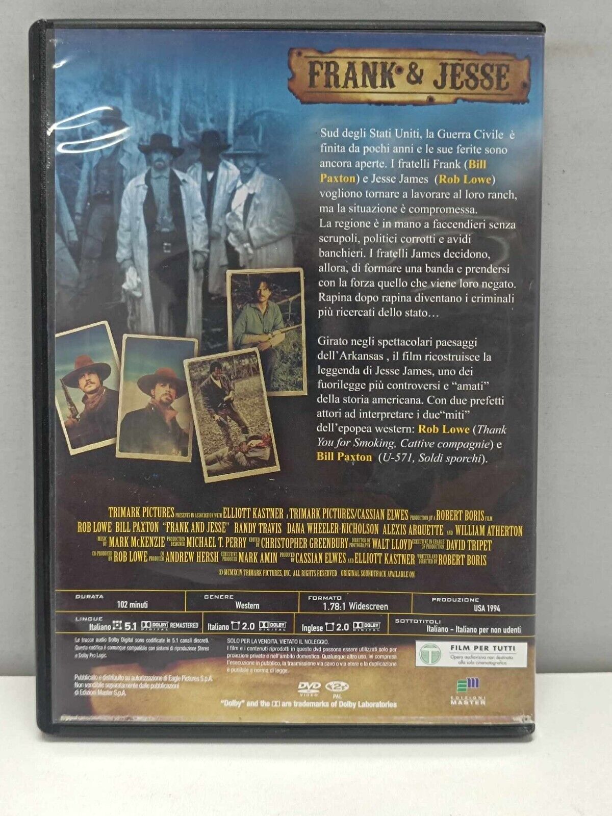 Frank e Jesse Film DVD Italiano Usato Ita Bill Paxton