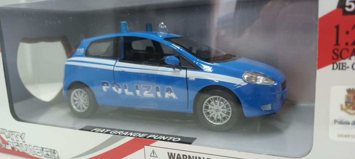Fiat Grande Punto Polizia Police Newray New Ray City Cruiser 1:24 Nuovo 1/24