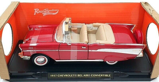 Chevrolet Bel air Convertible 1957 Road Signature 1/18 Rosso Red Nuovo GM Shop