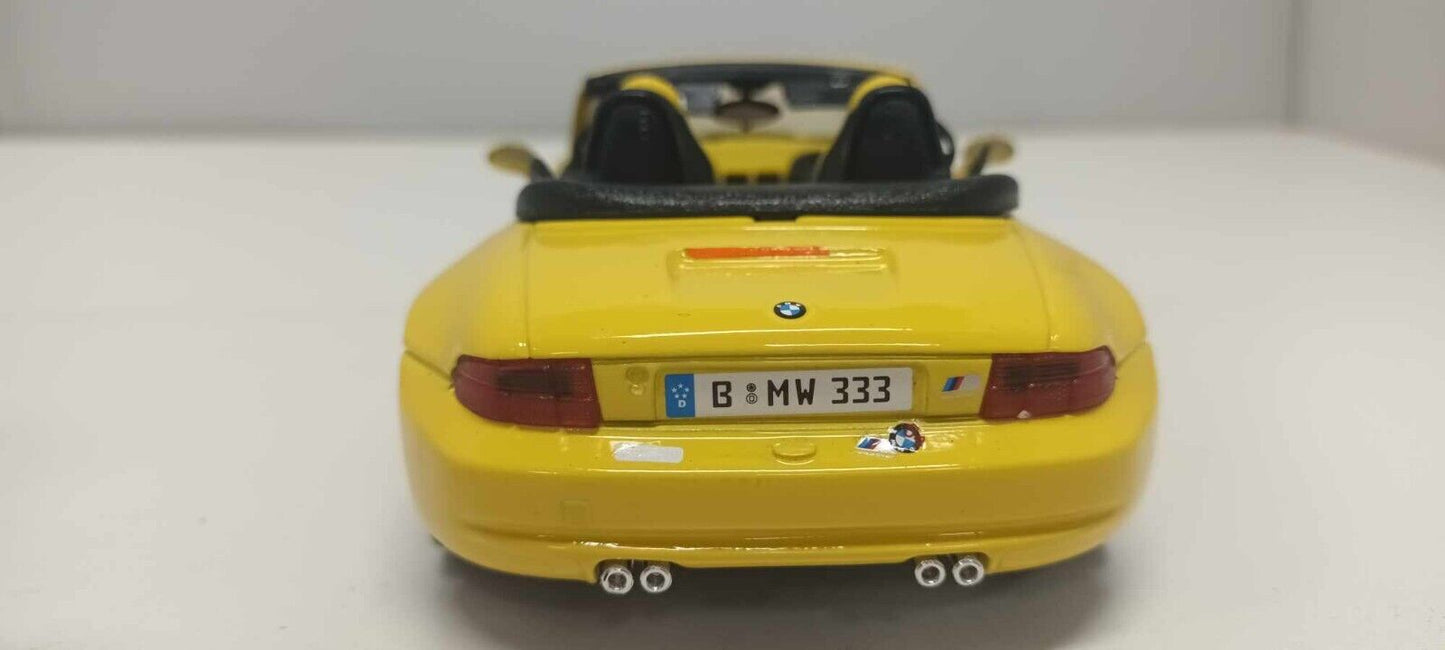 BMW Z3 M Roadster 1996 Giallo Yellow Burago Made In Italy 1:24 Usato 1/24