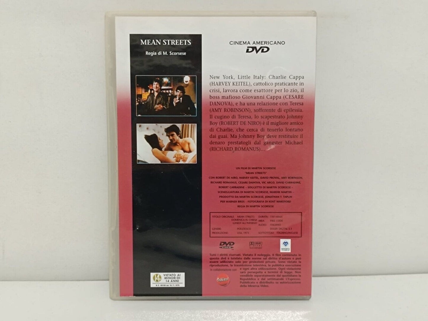 Mean Streets Film DVD Italiano Usato Scorsese Robert De Niro Cinema Americano