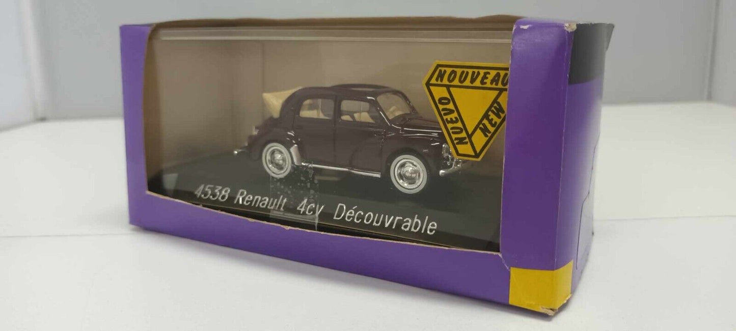 4538 Renault 4CV Decouvrable 4 CV Cabrio Solido 1:43 Miniature Usato + Teca Box