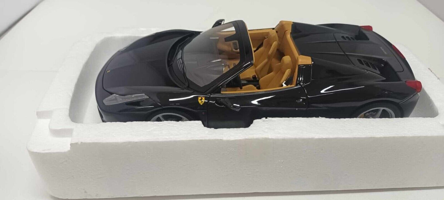 Ferrari 458 Spider Nero Black Hot Wheels Elite 1:18 Usato + Box Hotwheels Rare