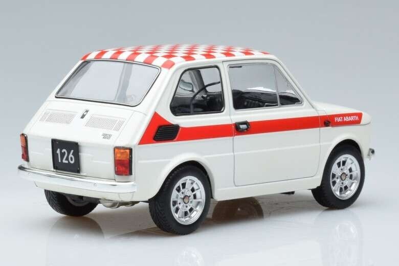 Fiat 126 Abarth Modelcar 1/18 Bianco MCG18325 Nuovo GM Shop