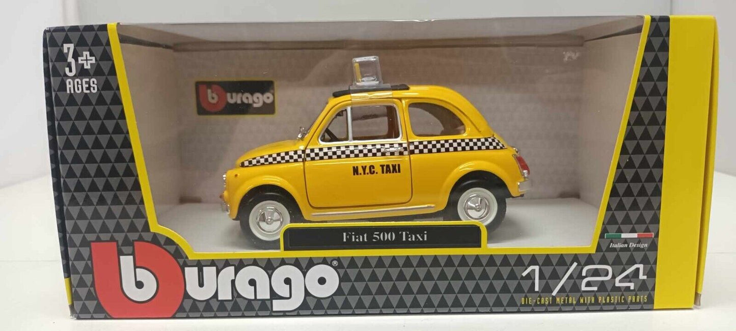 Fiat 500 N.Y.C. Taxi New York Burago 1:24 Nuovo GM Shop