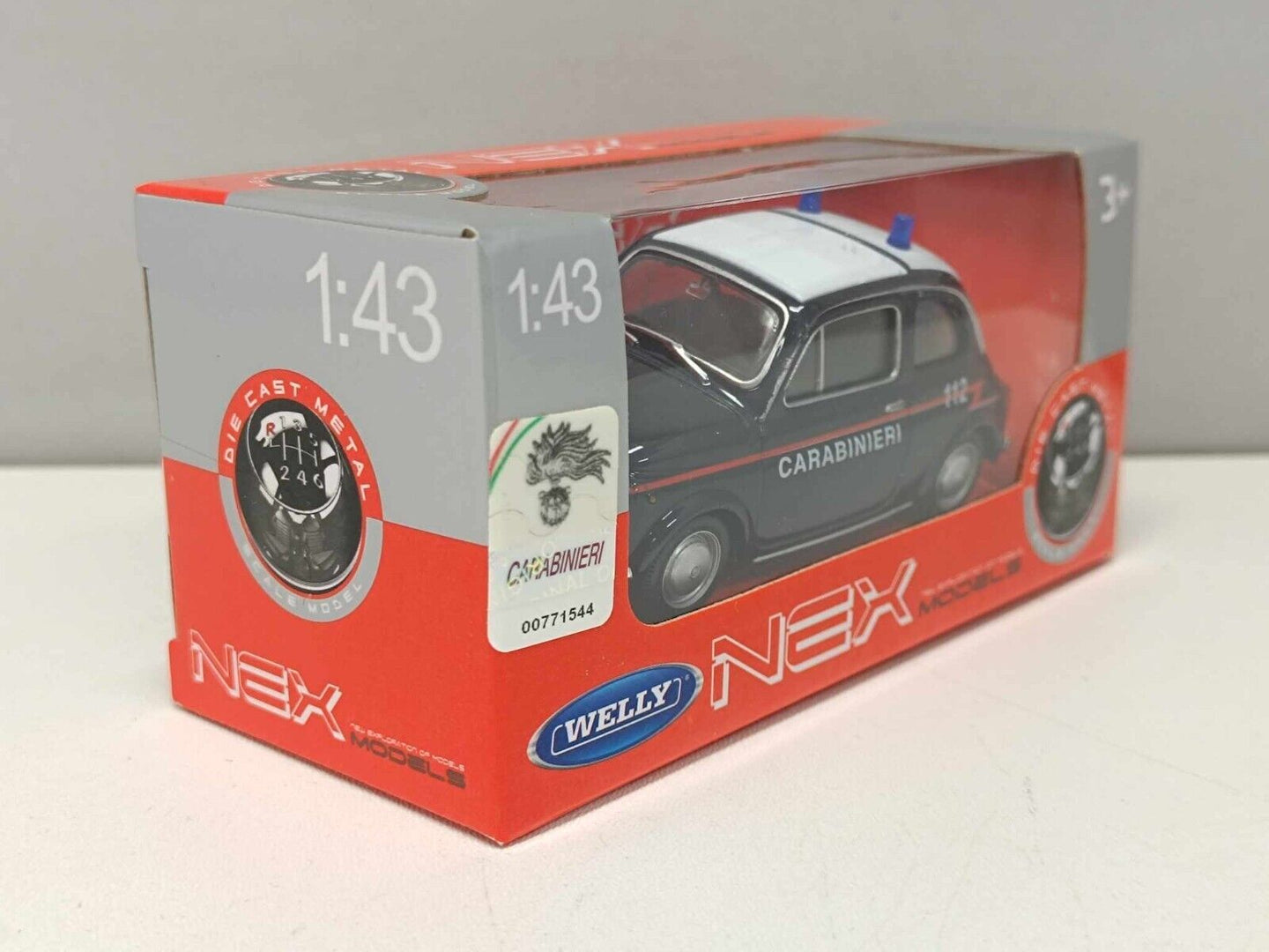 Fiat Nuova 500 - 1965 Carabinieri Police Welly Nex 1:43 Nuovo