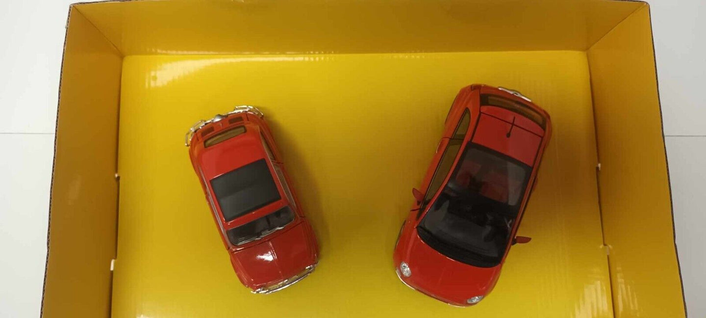Set Fiat 500 Coppia Nuova + Antica Rosso Motorama 1:24 Usato + Box GM Shop