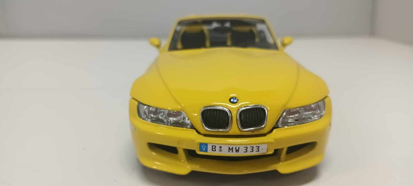 BMW Z3 M Roadster 1996 Giallo Yellow Burago Made In Italy 1:24 Usato 1/24