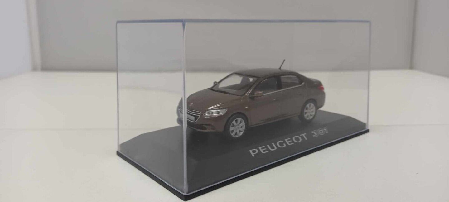 Peugeot 301 4 p 2012 Brown - Norev 1:43 Usato + Teca + Box