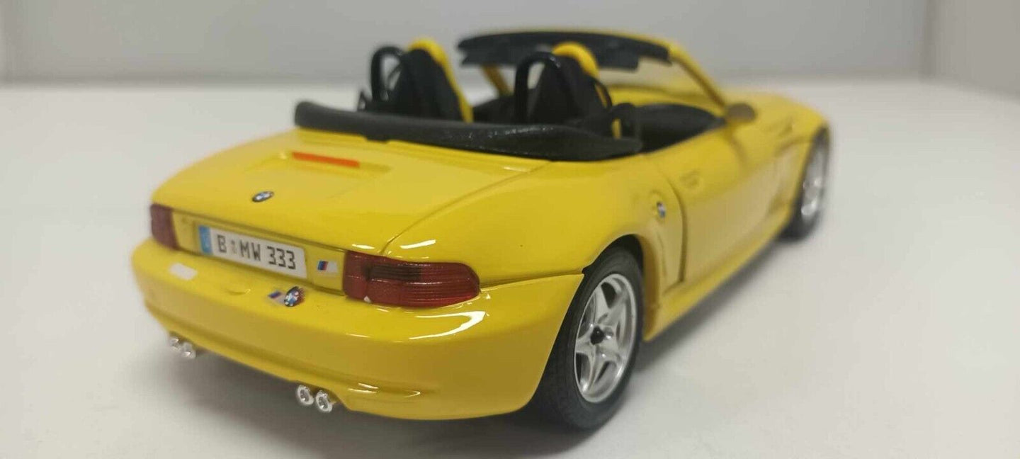 BMW Z3 M Roadster 1996 Giallo Yellow Burago Made In Italy 1:24 Usato 1/24