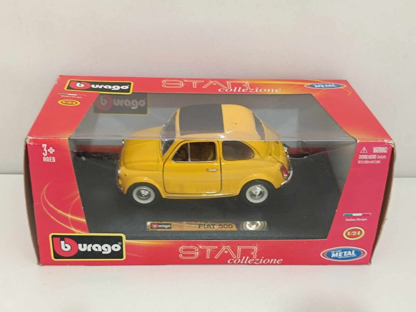 Fiat 500 F (Gialla) - Burago 1:24 (1:21) GM Shop
