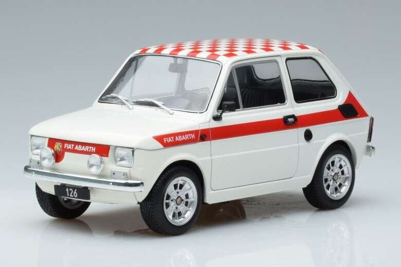 Fiat 126 Abarth Modelcar 1/18 Bianco MCG18325 Nuovo GM Shop