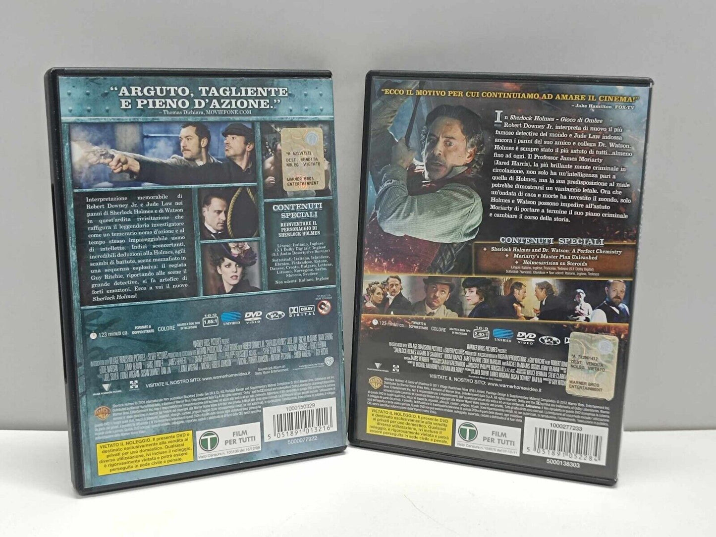 Lotto 2 Film Sherlock Holmes 1 - 2 Gioco Di Ombre Film DVD Italiano Usato Ita
