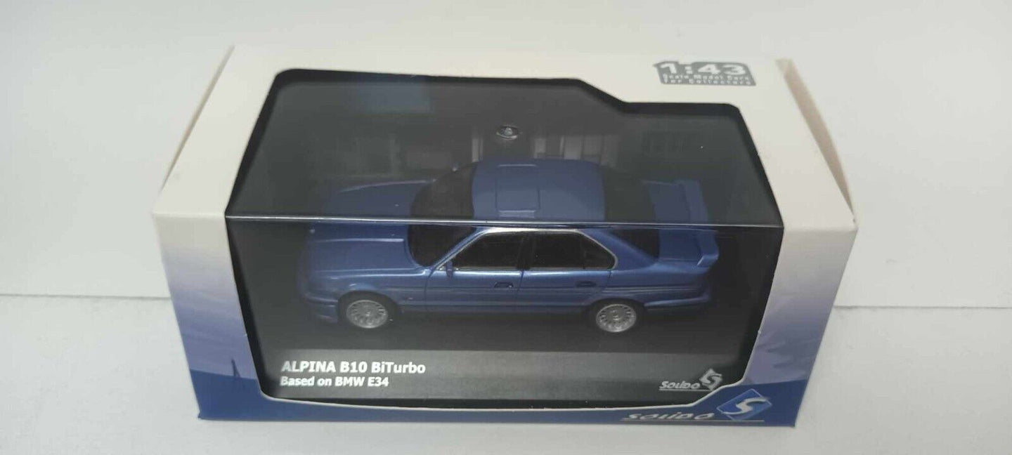 BMW E34 Alpina B10 Biturbo Solido 1:43 Blu Metallizzato Blue Met Usato + Box