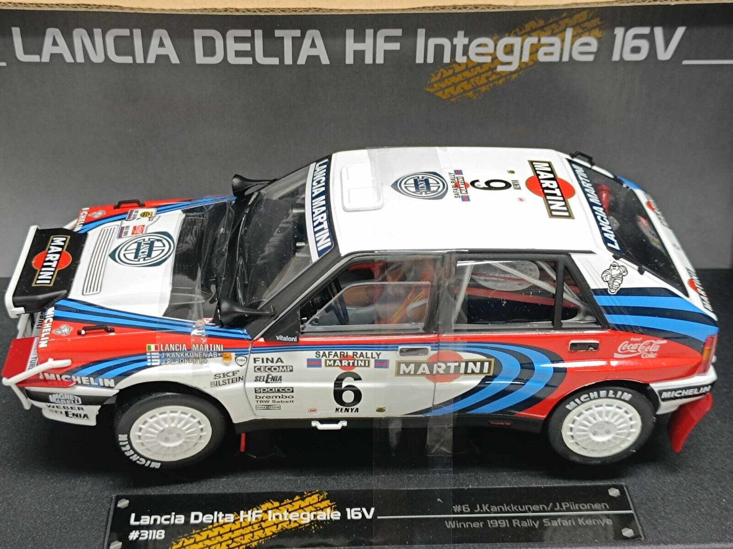 Lancia Delta HF Integrale 16v Winner 1991 Safari Kenya Kankkunen Sun Star 1:18