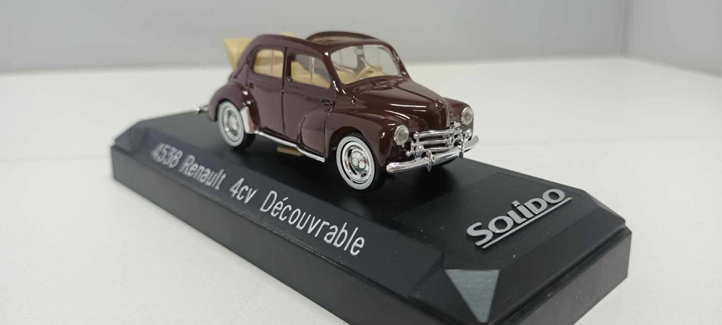 4538 Renault 4CV Decouvrable 4 CV Cabrio Solido 1:43 Miniature Usato + Teca Box