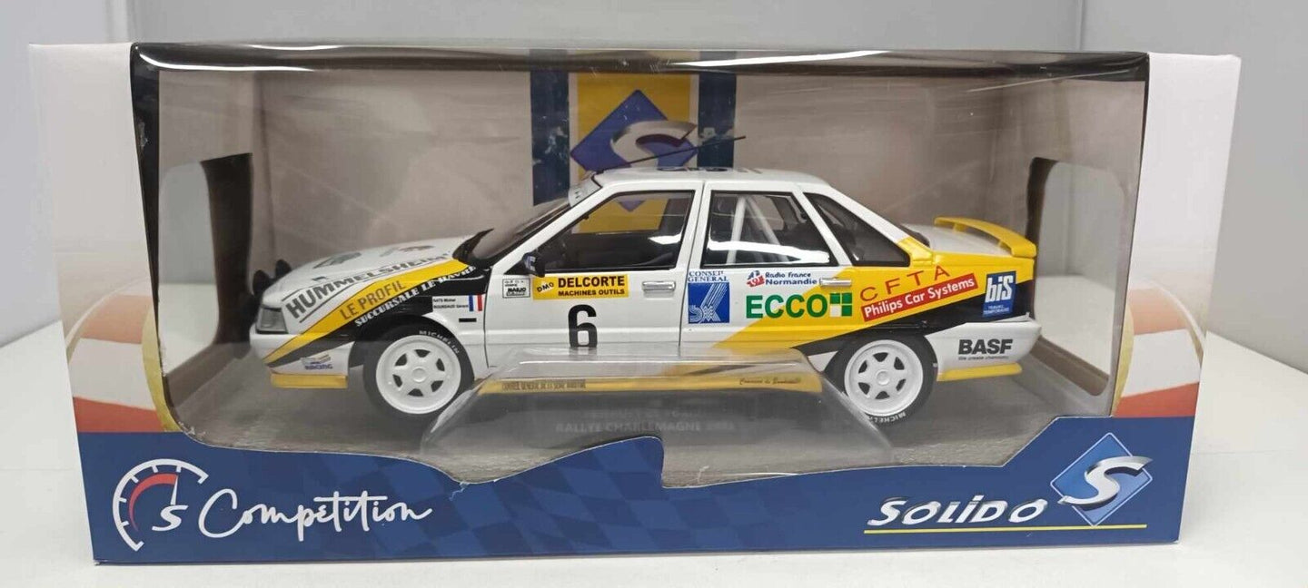 Renault 21 Turbo GrA Rallye Charlemagne 1991 Rats - Menard #6 Solido 1:18 Nuovo