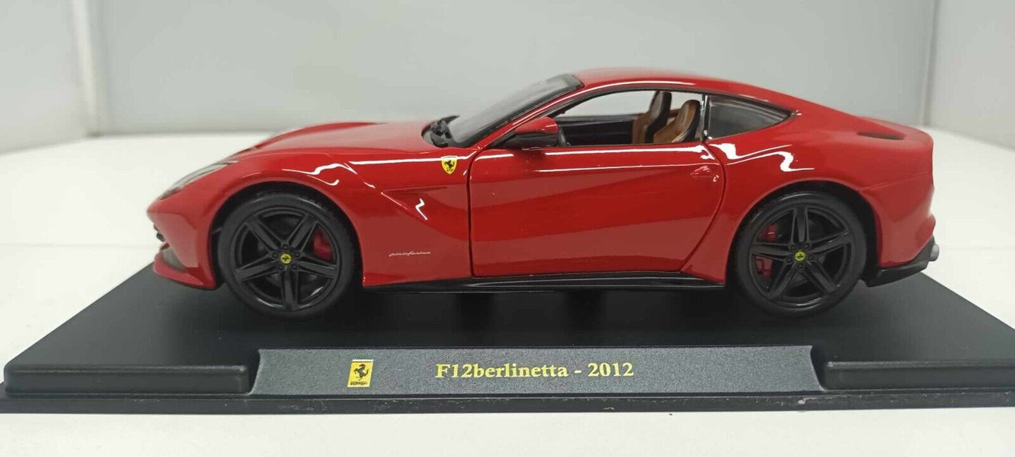 Ferrari F12 Berlinetta 2012 Edicola Burago 1:24 Rosso Red Usato + Teca