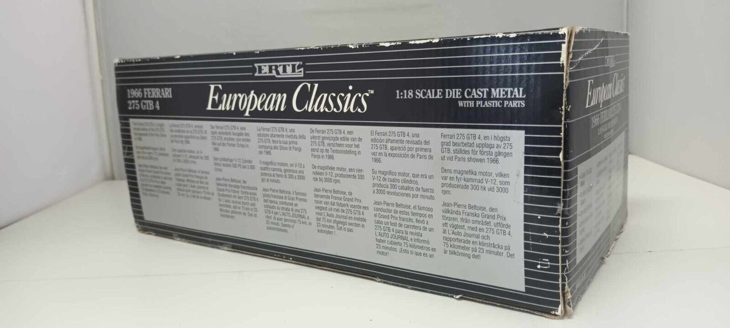 Ferrari 275 GTB 4 1966 ERTL European Classics 1/18 Giallo Yellow Usato + Box