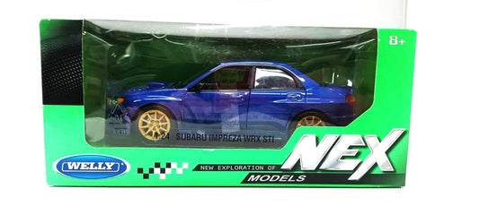 Subaru Impreza WRX STI 2010 Blu Blue Welly Nex 1:24 Nuovo 1/24