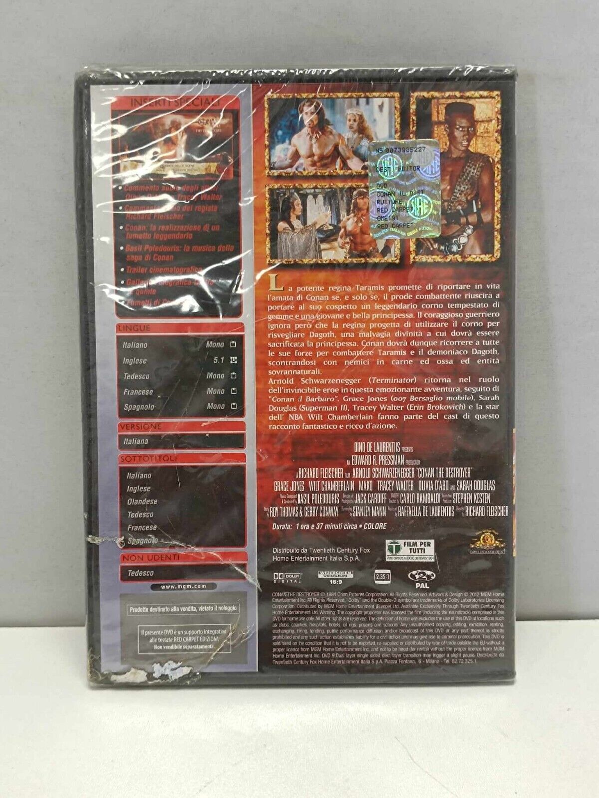 Conan Il Distruttore DVD Italiano Ita Nuovo Schwarzenegger Fuori Catalogo Raro 