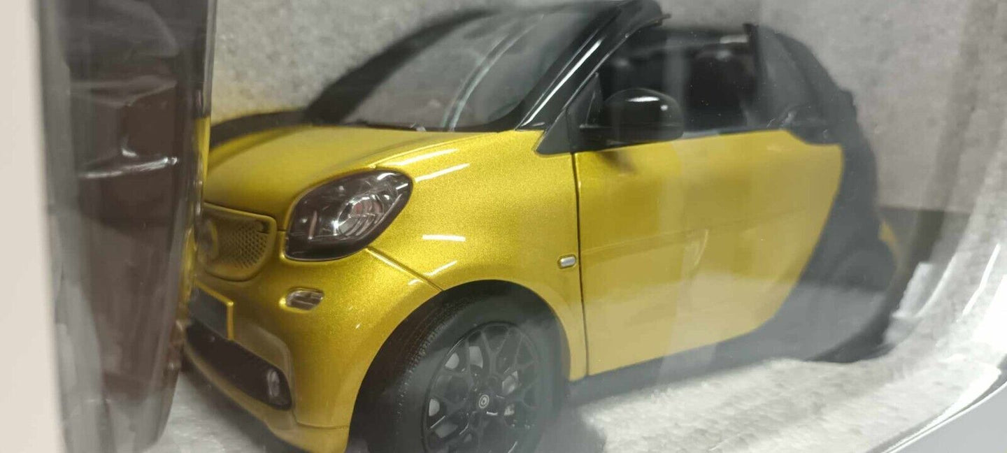Smart Fortwo For Two Cabrio 2014 Norev 1:18 Black To Yellow Dealer Edition Nuovo