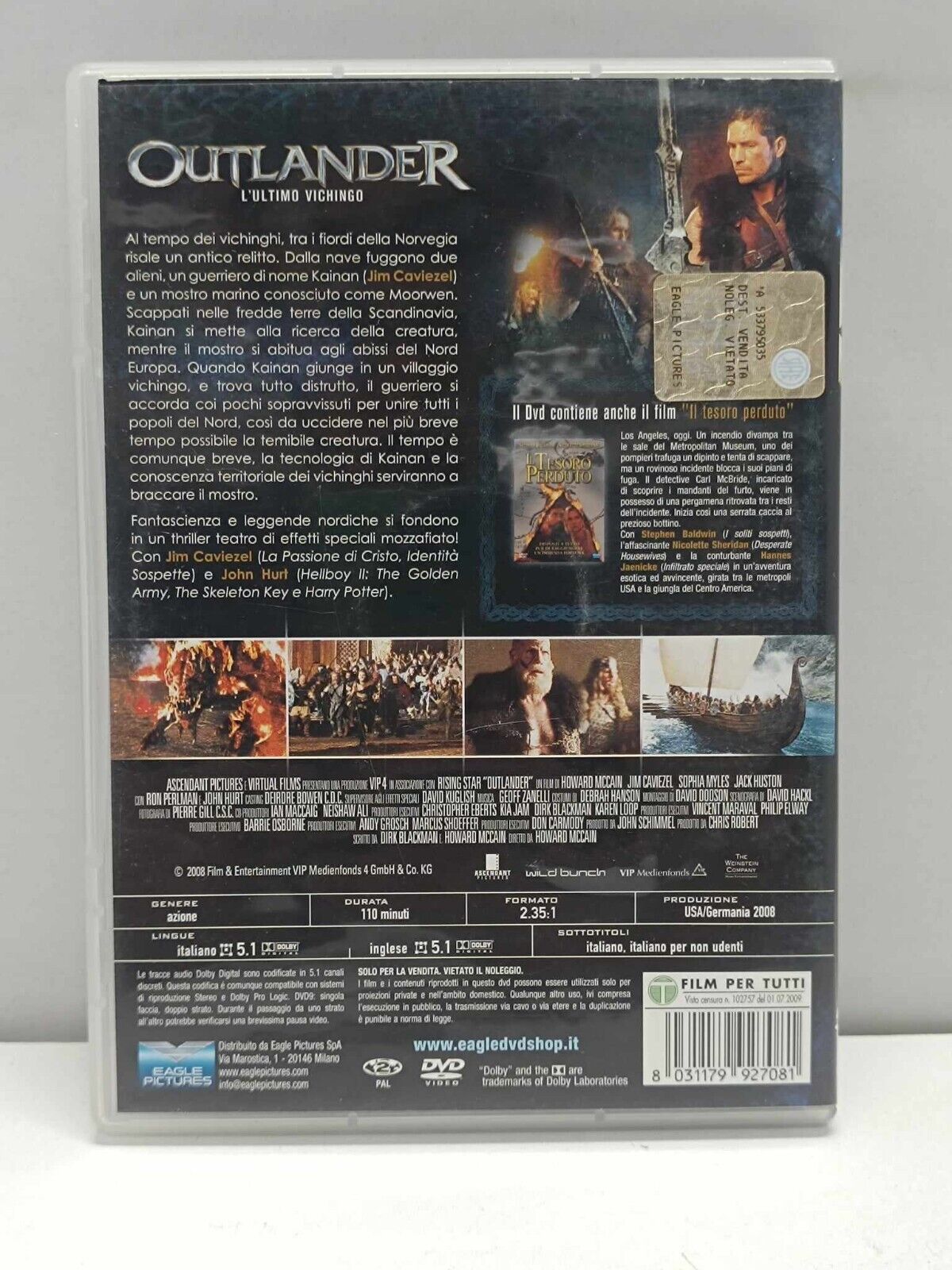 Outlander L'ultimo Vichingo FIlm DVD Italiano Ita Usato