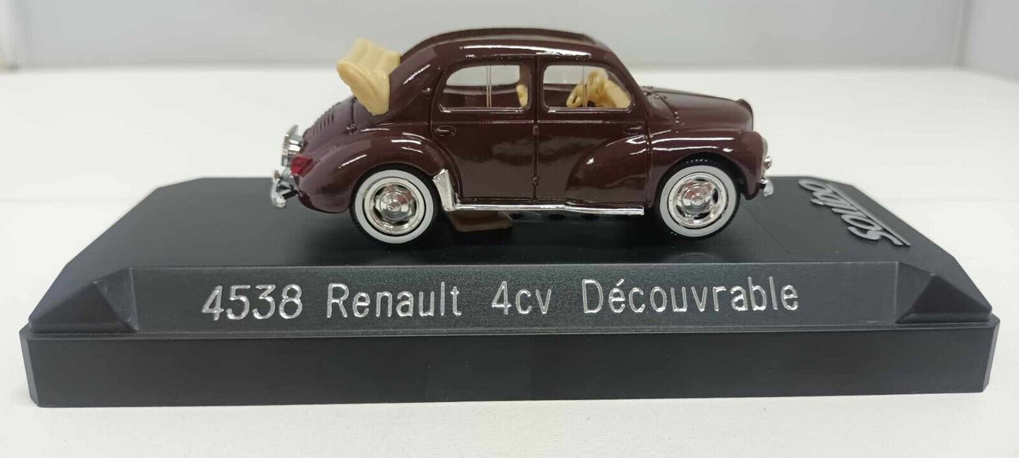 4538 Renault 4CV Decouvrable 4 CV Cabrio Solido 1:43 Miniature Usato + Teca Box