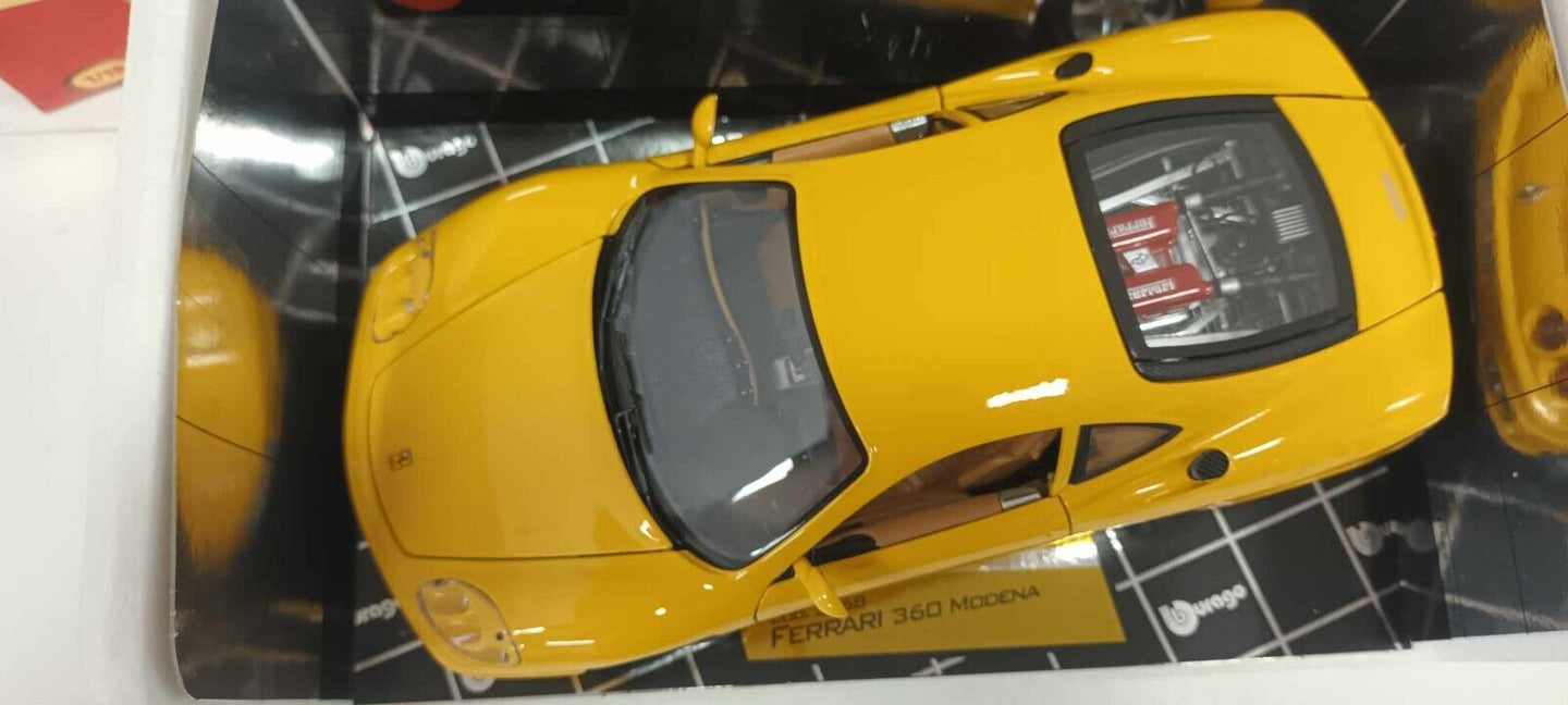 Ferrari 360 Modena Giallo Yellow Burago 1:18 Usato + Box Made in Italy - 1/18