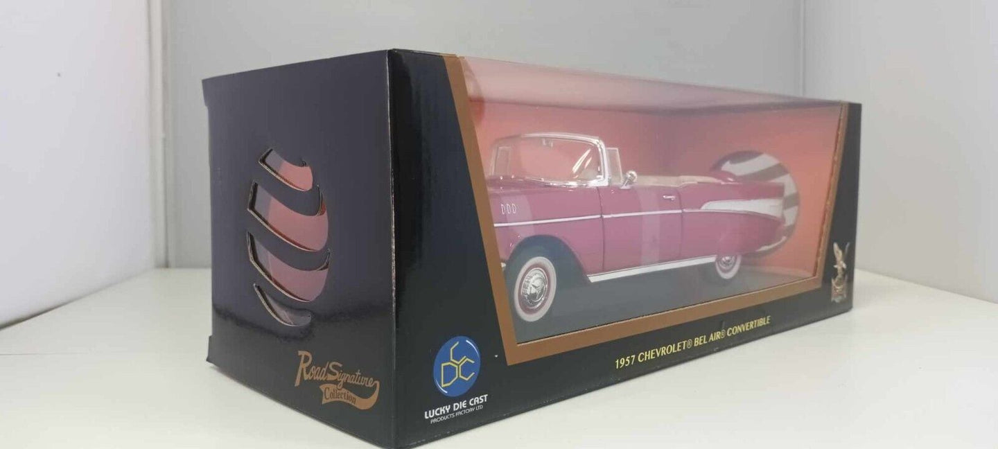 Chevrolet Bel air Convertible 1957 Road Signature 1/18 Rosso Red Nuovo GM Shop