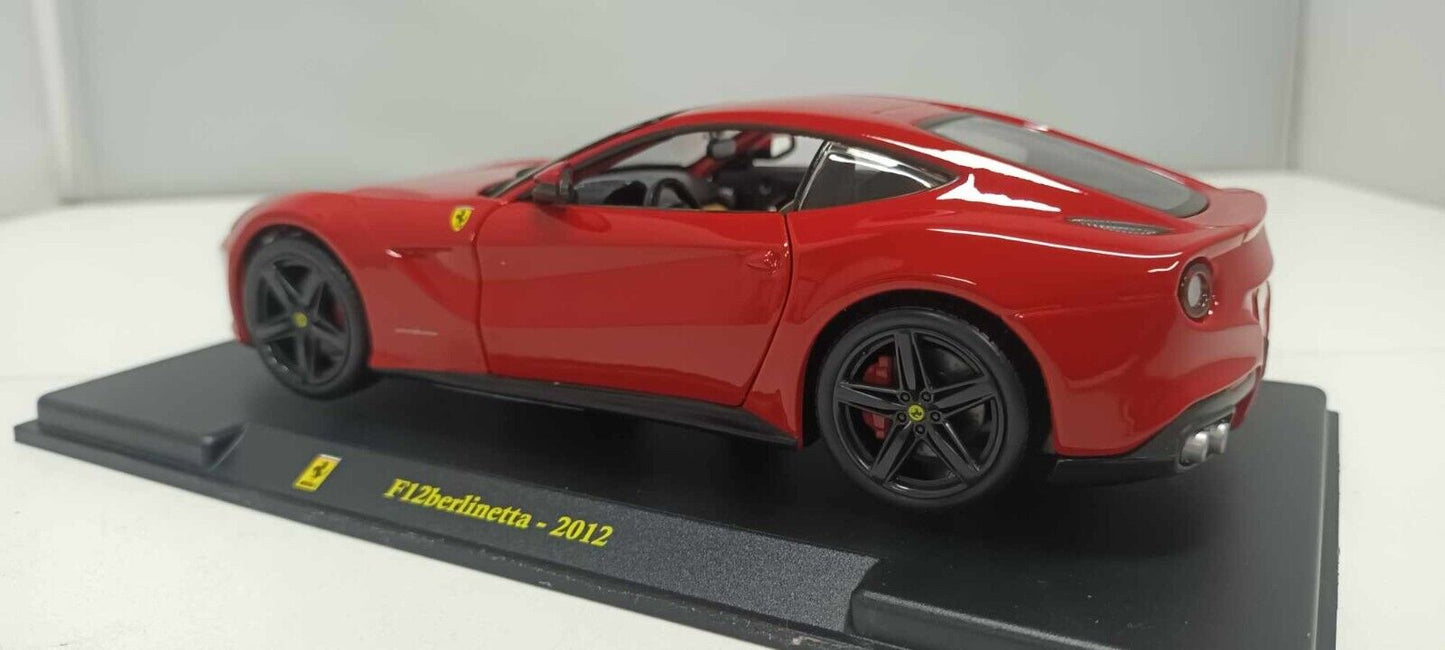 Ferrari F12 Berlinetta 2012 Edicola Burago 1:24 Rosso Red Usato + Teca