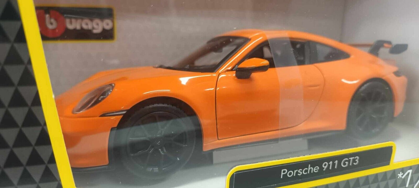 Porsche 911 GT3 Burago 1:24 Orange Arancione Nuovo 18-21104
