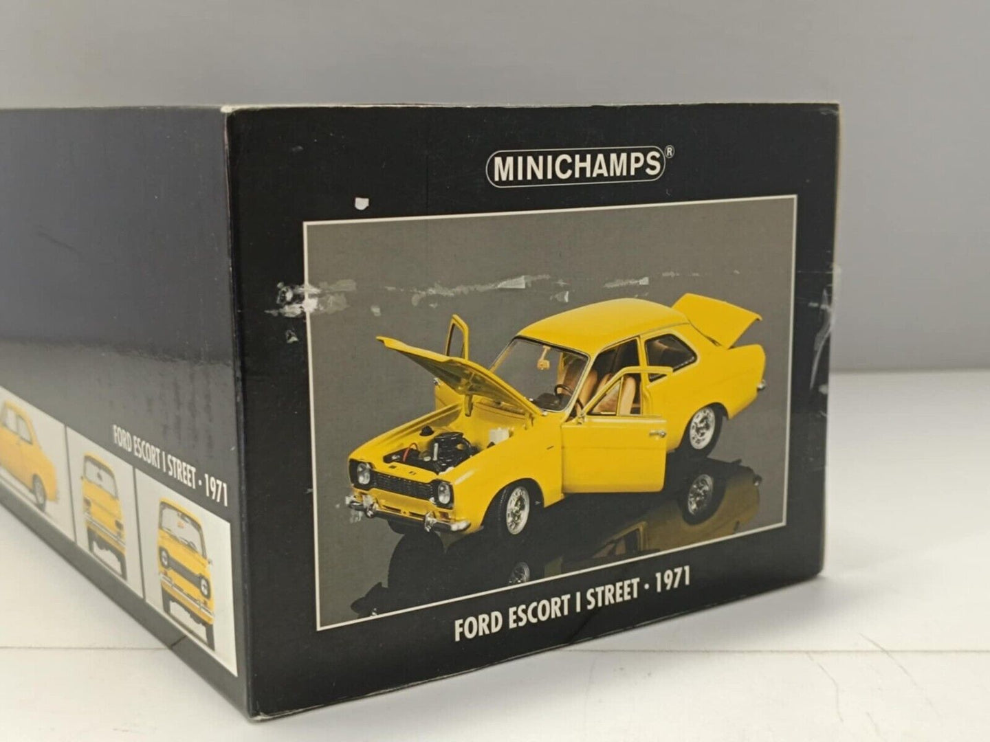 Ford Escort I Street 1971 Giallo Yellow Minichamps 1:18 Usato + Box 1/18