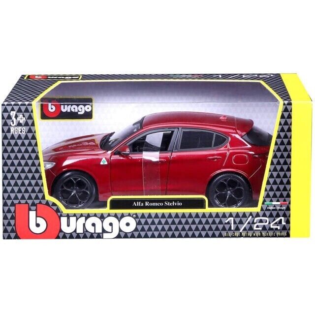 Alfa Romeo Stelvio Burago 1:24 Rosso Metallizzato Nuovo