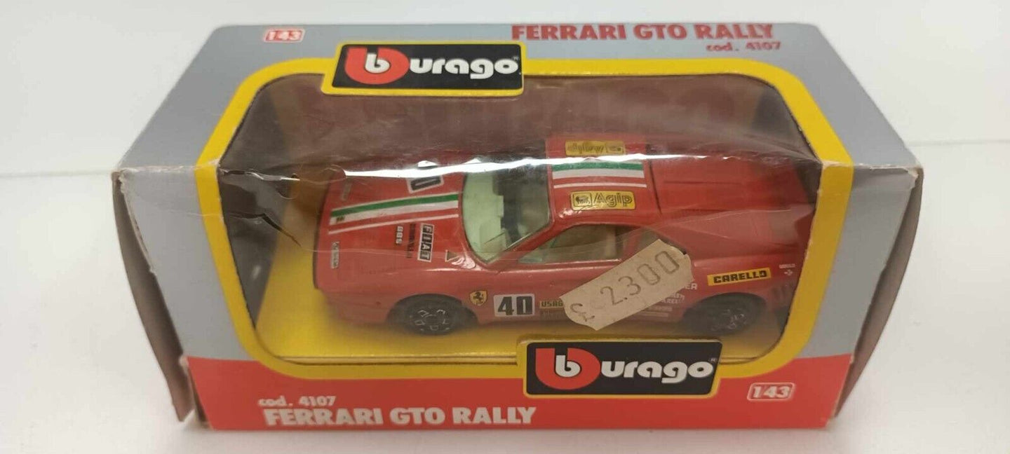 Ferrari GTO Rally Burago 1:43 Cod. 4107 Vintage Usato + Box