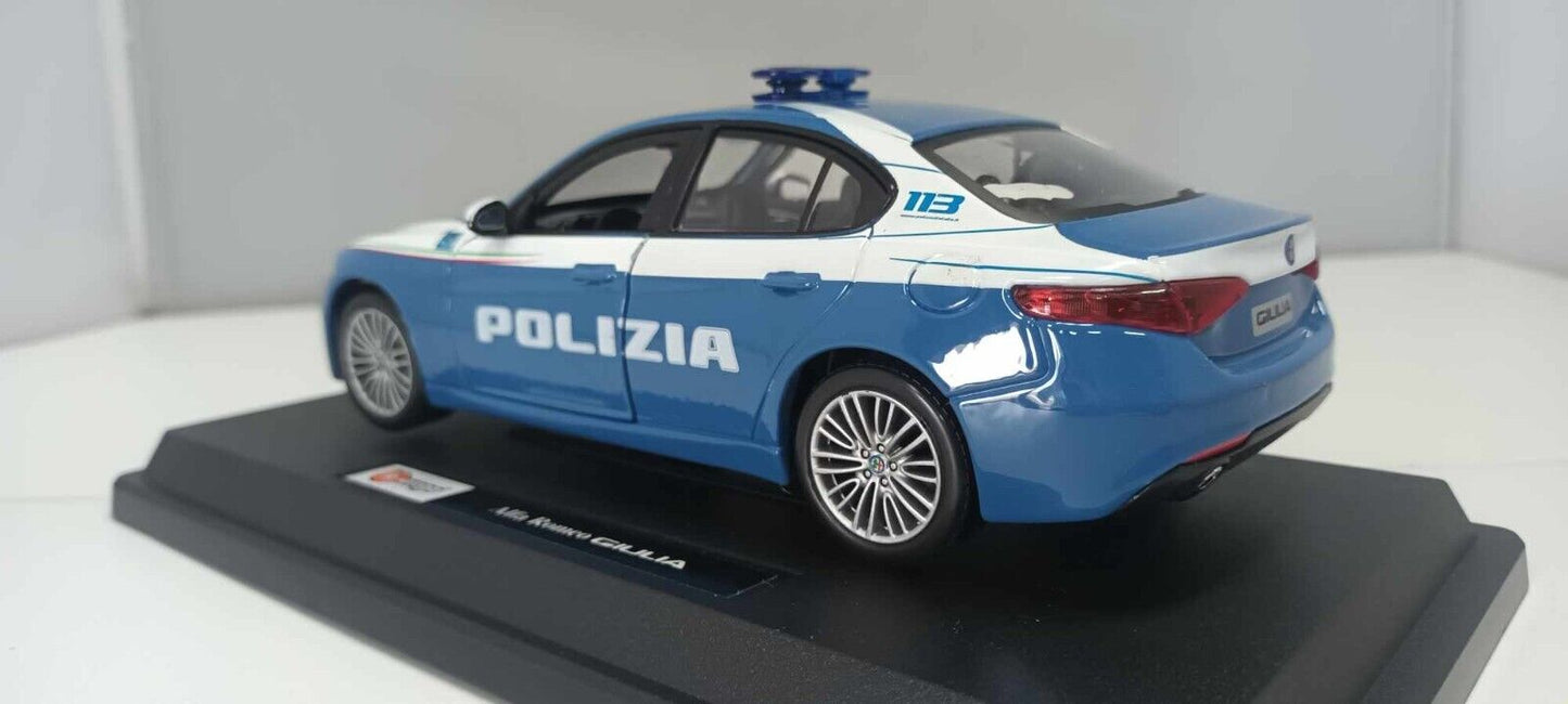 Alfa Romeo Giulia Polizia Italiana Burago Security Team 1:24 Usato + Box GM Shop