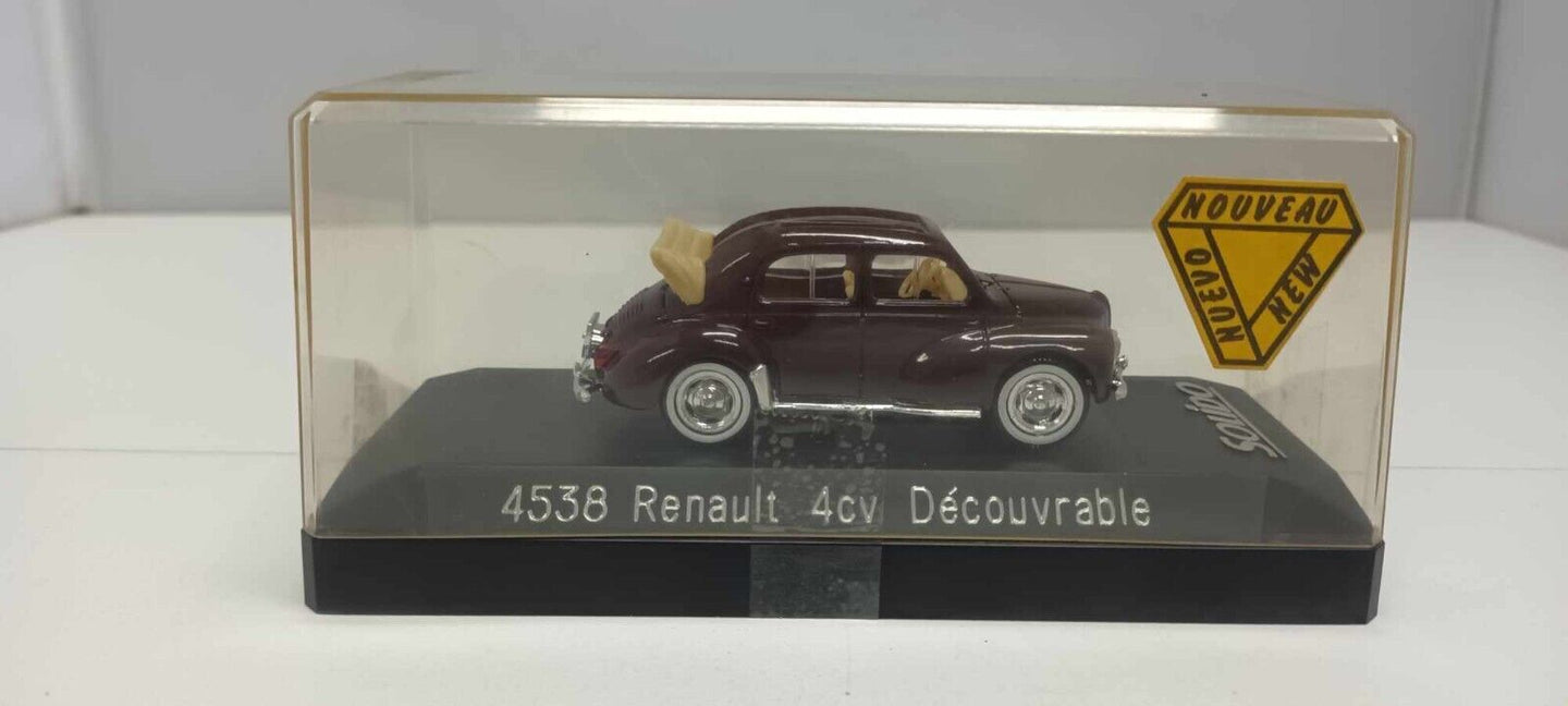 4538 Renault 4CV Decouvrable 4 CV Cabrio Solido 1:43 Miniature Usato + Teca Box