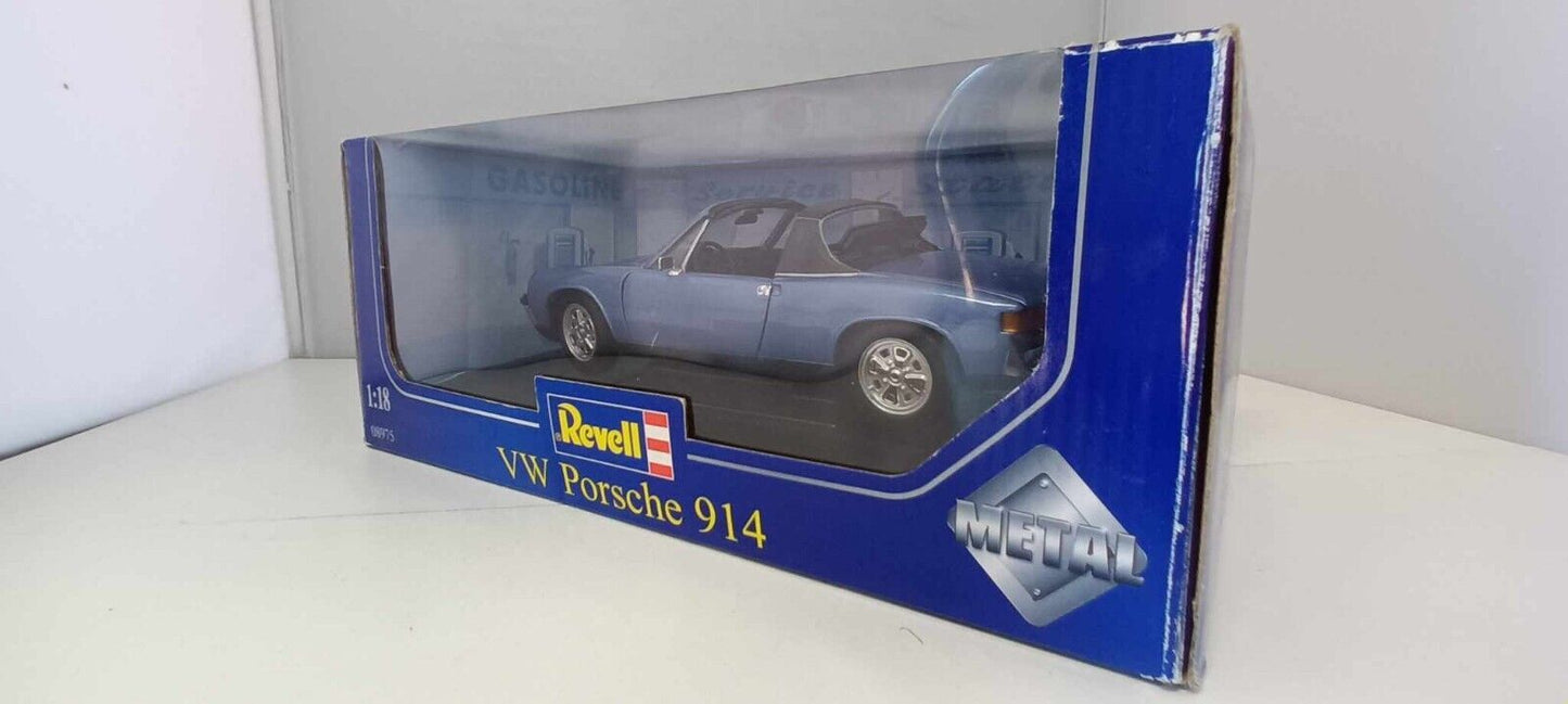 VW Porsche 914/6 Revell 1/18 Blu Metallizzato Blue Usato + Box Rara Very Rare