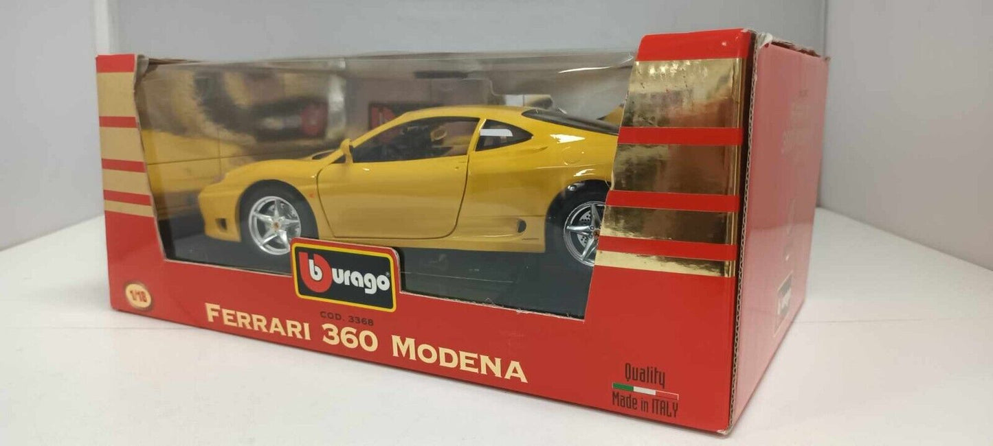 Ferrari 360 Modena Giallo Yellow Burago 1:18 Usato + Box Made in Italy - 1/18