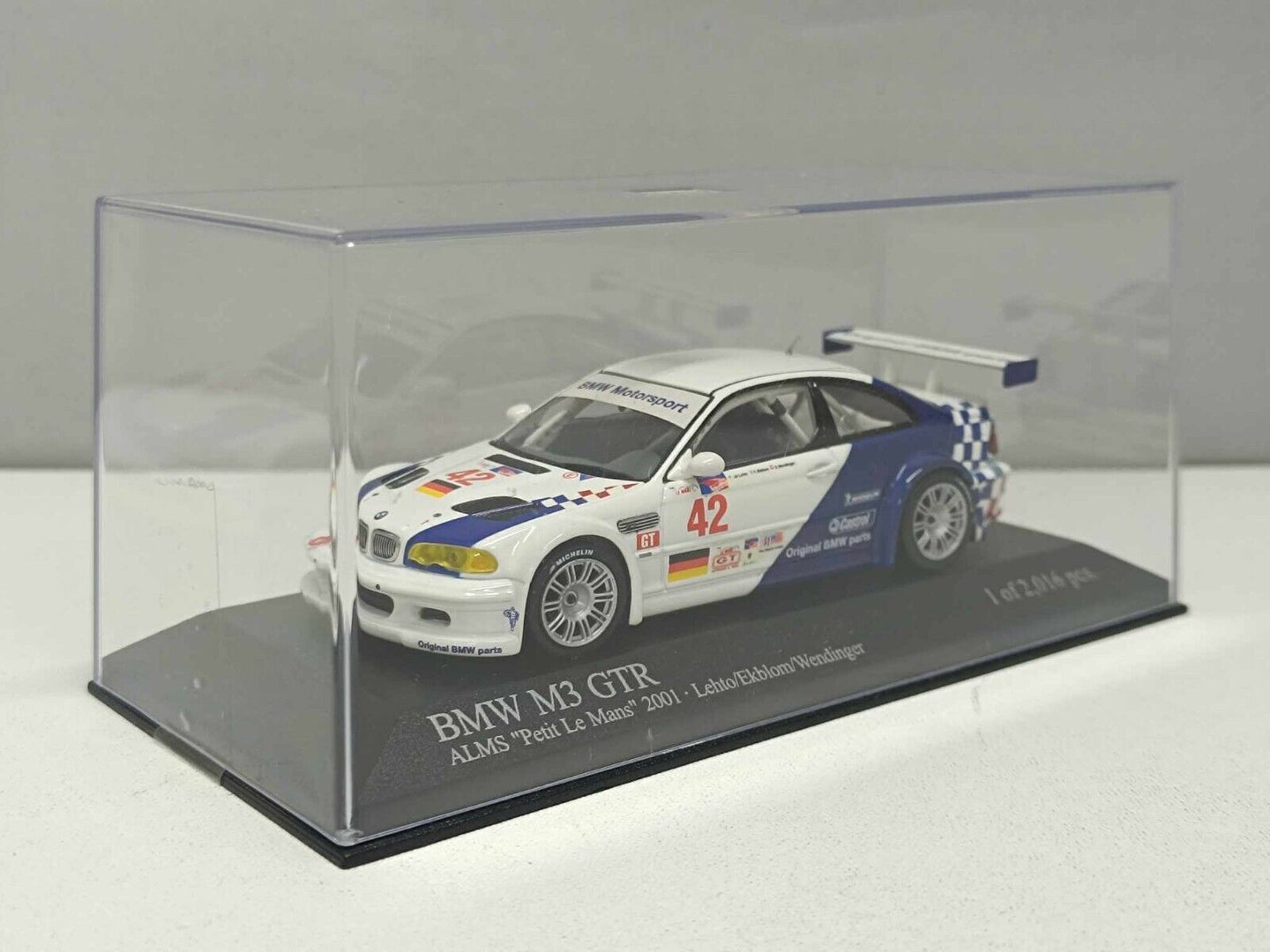 BMW M3 GTR ALMS Petit Le Mans 2001 #42 Limited 2.016 Pz Minichamps 1:43 Usato