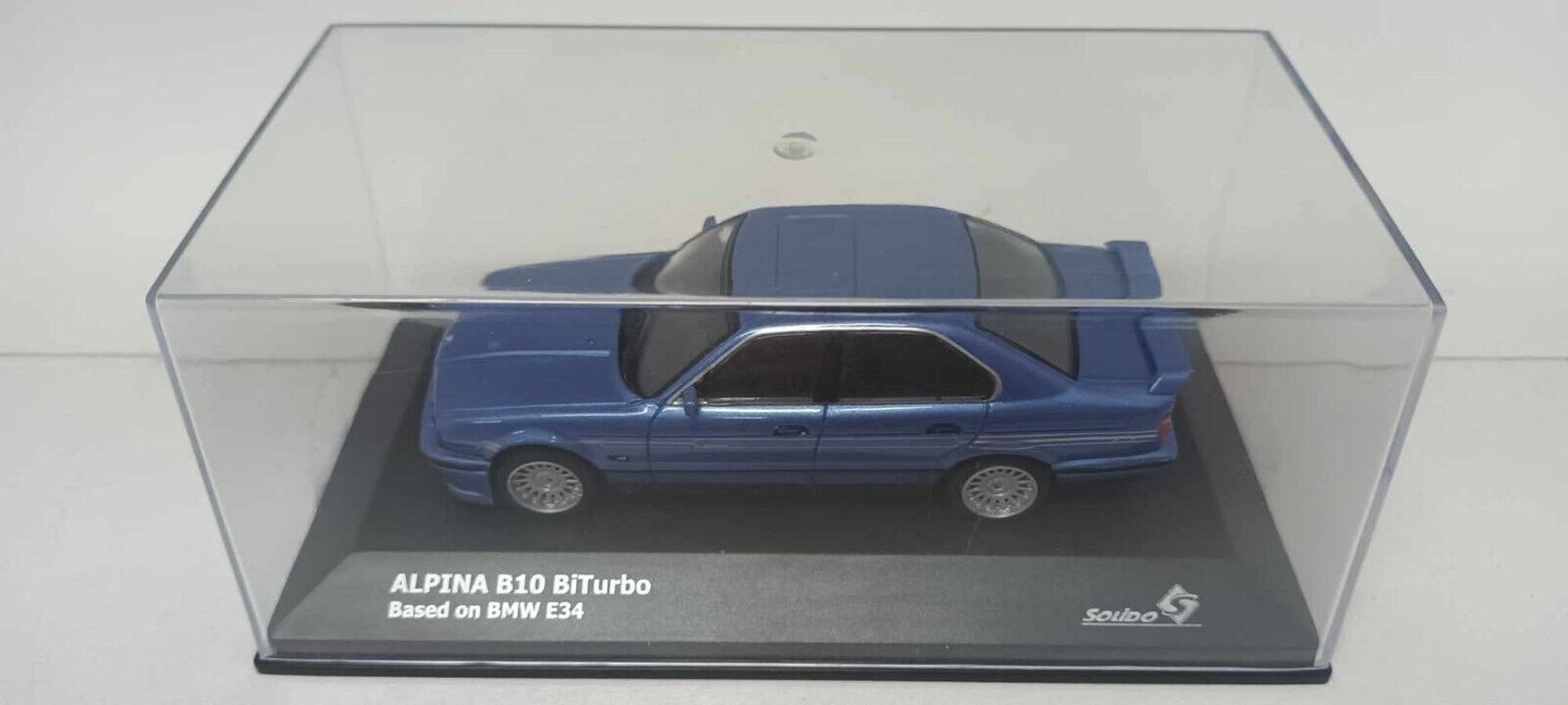 BMW E34 Alpina B10 Biturbo Solido 1:43 Blu Metallizzato Blue Met Usato + Box